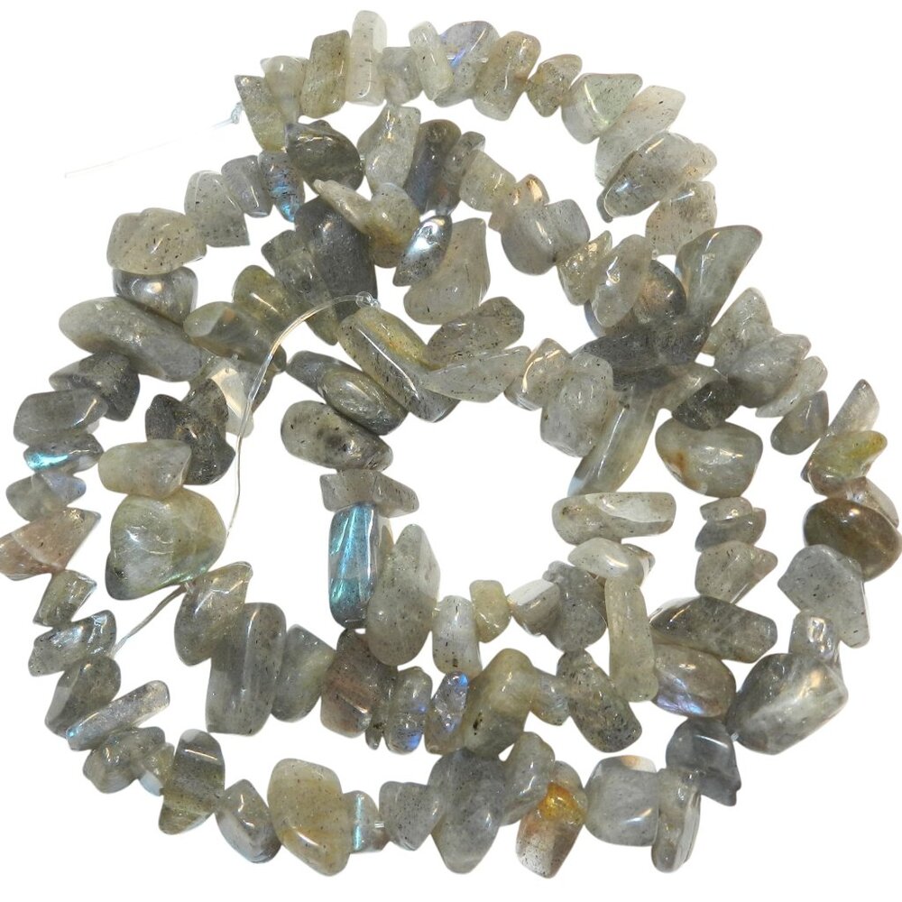 DIY Luminescent Labradorite 4mm - 9mm Spectrolite Gemstone Chip Beads 16" NG1251